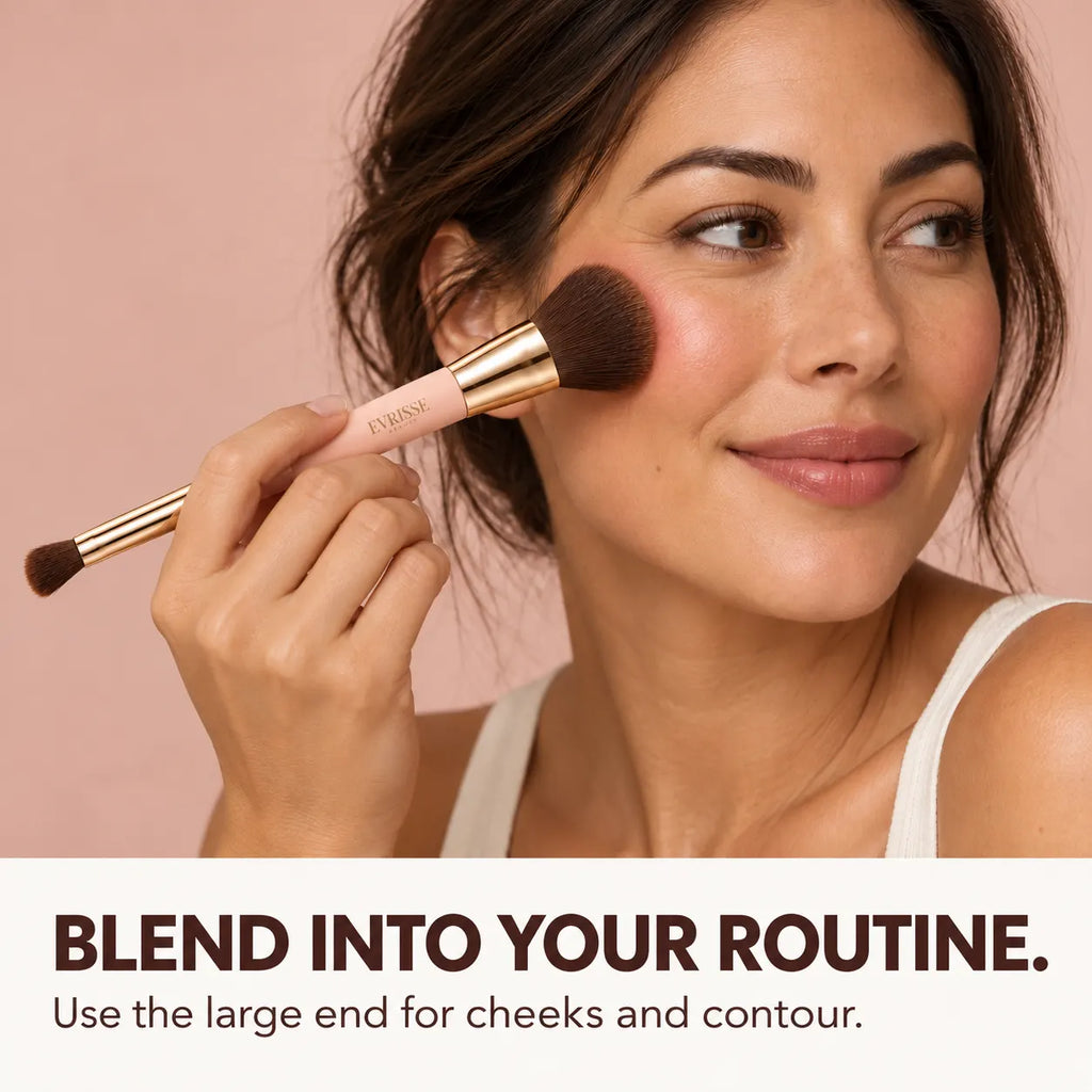 Evrisse Beauty 2-in-1 Build & Conceal Brush - application