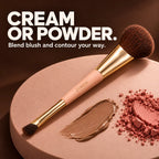 Evrisse Beauty 2-in-1 Build & Conceal Brush - cream and powder