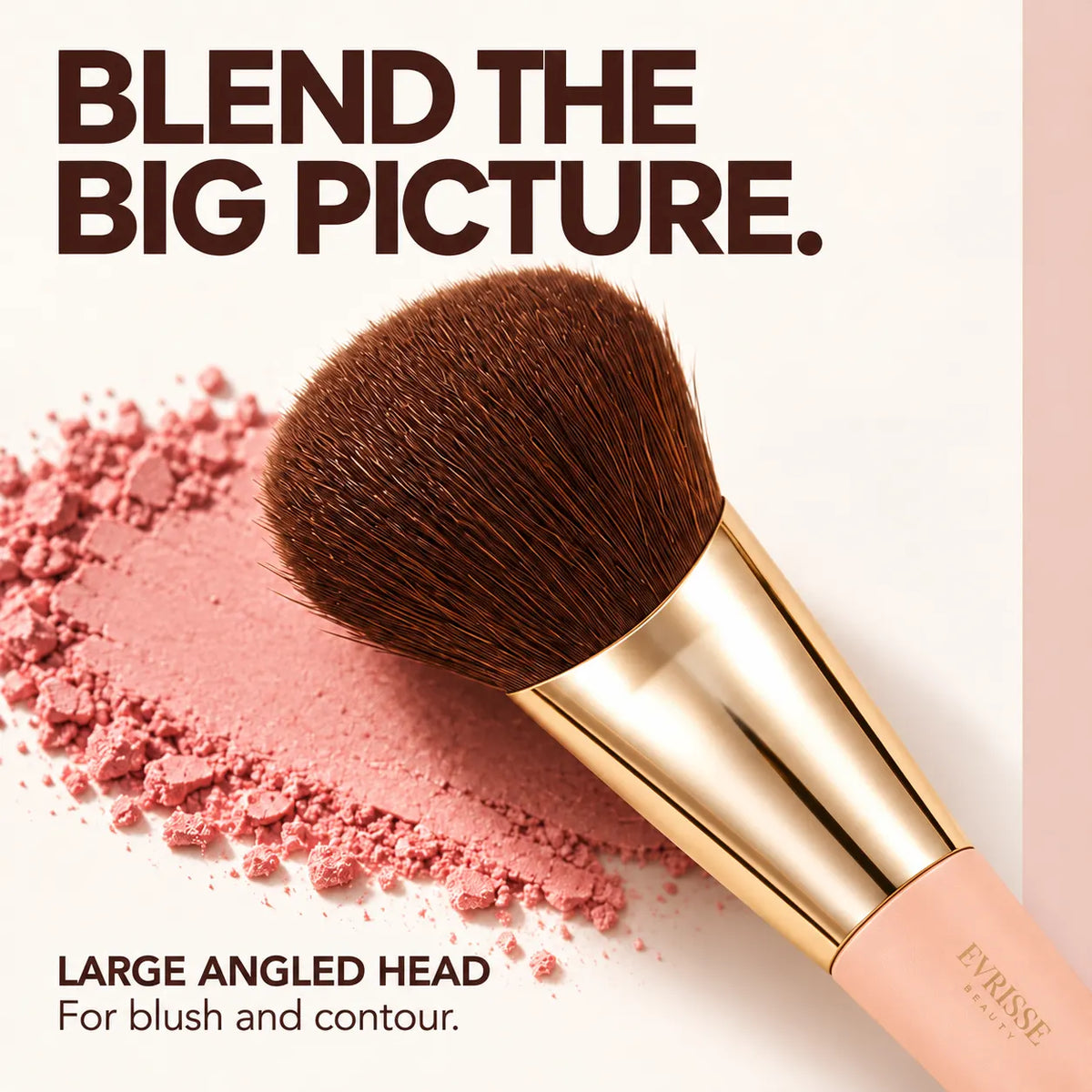 Evrisse Beauty 2-in-1 Build & Conceal Brush - large angled head