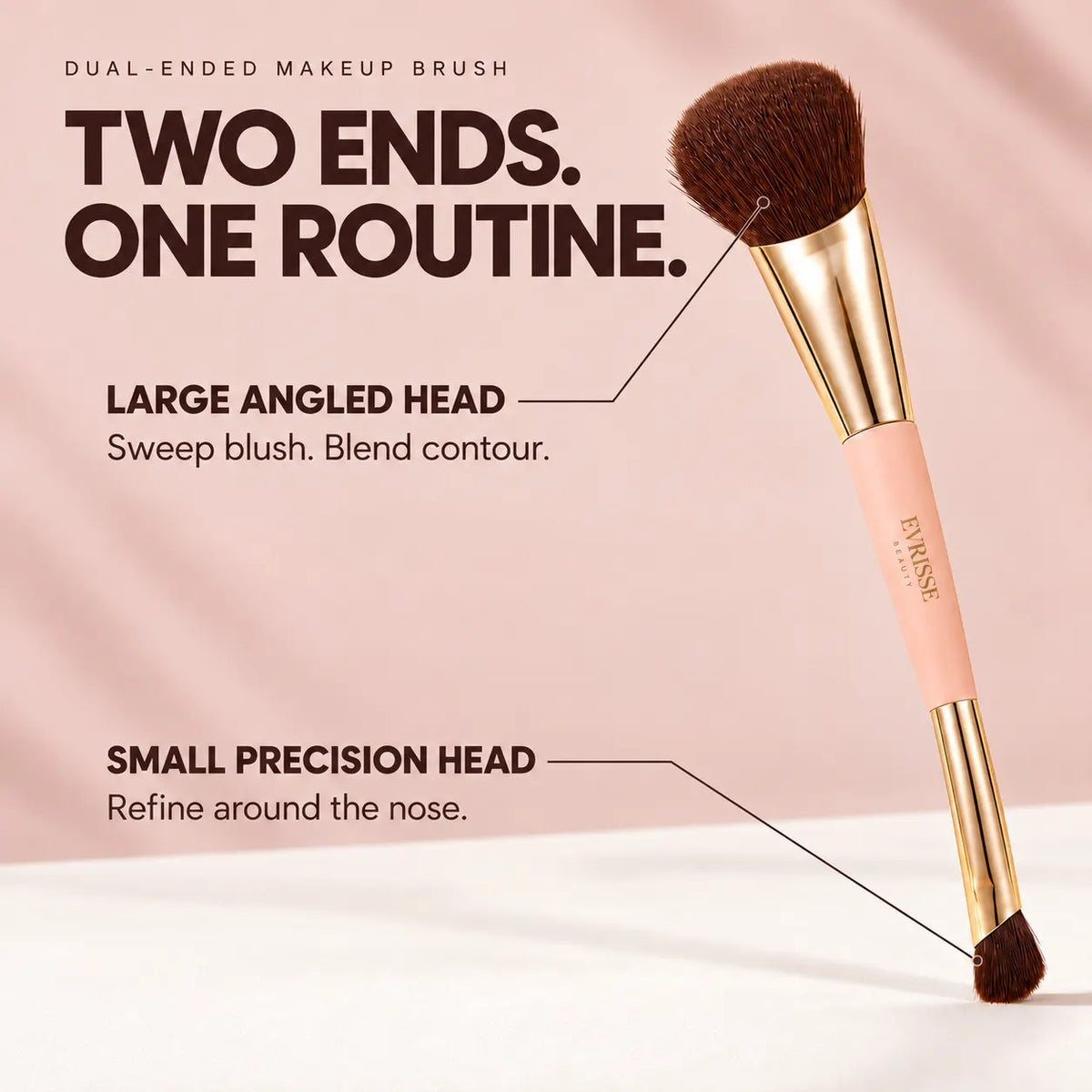 Evrisse Beauty 2-in-1 Build & Conceal Brush - two ends one routine